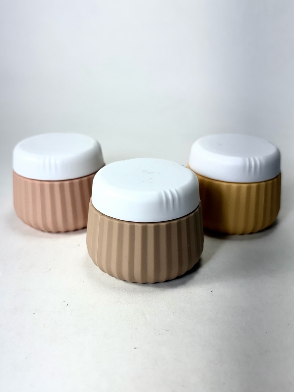 Set of 3 Silicone Ribbed Travel TSA Approved Jars